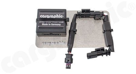 CARGRAPHIC Valve Control Unit - - Operated by <b>Drive Select / ESP button</b><br>
- <b>SPORT mode:</b> valves always open<br>
- <b> AUTOMATIC mode:</b> factory control is active<br>
<b>Part No.</b> EXFLAPRCAU24