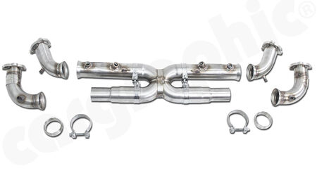 Catalytic Converter Replacement Pipe Set - - X Pipe Version <b>merged exhaust flow</b><br>
- without catalytic converters<br>
- not OBD2 compliant<br>
<b>Part No.</b> CARP96GT3KATXER
