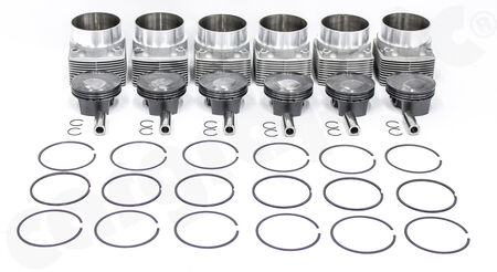 MAHLE Motorsport Kolben & Zylindersatz - - für Porsche 964 3,6l<br>
- <b>Hubraumerweiterung auf</b> 3,8l<br>
Ø102 H76,4 K127 KH31,5 B23 CV44,5 G474<br>
<b>Fassmass</b>: 109mm<br>
<b>Verdichtungsverhältnis</b>: 12,6:1<br>
<b>Art. Nr.</b> 10010303800M