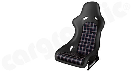 RECARO Classic Pole Position (ABE) - Leather / checkered fabric - Cover: Leather Black / checkered fabric<br>
Material: GFRP<br>
<b>Part No. </b>087000B28