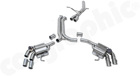 CARGRAPHIC Sportabgasanlage - - ab Katalysator<br>
- Vorschalldämpfer-Ersatzrohren<br>
- Sport Endschalldämpfer<br>
- mit <b>elektrischen</b>-Abgasklappen<br>
<b>Art.Nr.</b> CARP95R4SYS1E