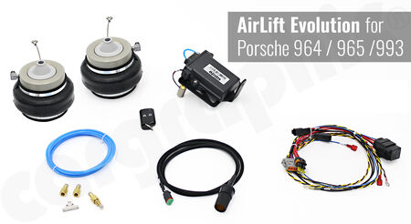 CARGRAPHIC AirLift Evolution - Upgrade-Kit - - Pneumatic Front-Lift-System<br>
- raise up to 55mm<br>
- for coilover suspension with <b>cylindrical</b> springs<br>
<b>Part No.</b> CARALSP64