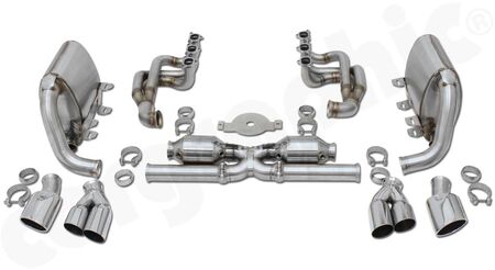 CARGRAPHIC R-Sport Exhaust System - - Motorsport Longtube Manifolds<BR>
- 2x 100 cpsi MS catalytic converters<br>
- Tailpipe Variations<br>
- SUPER SOUND Version<br>
<b>Part No.</b> CARP96GT3RKIT02