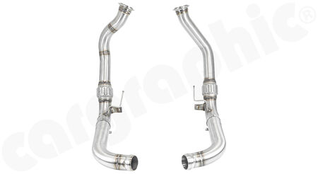 CARGRAPHIC OPF-Replament Pipe Set - - 2-piece downpipe construction Ø70>76mm<br>
- with sensor connections<br>
- V-band flange ID 70mm<br>
- High temperature flex<br>
<b>Part No.</b> CARP71T40KATEROPF
