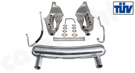 CARGRAPHIC Sport Exhaust System - - Standard SSI heat exchanger ID 35mm<br>
- <b>Dual flow</b> sport rear silencer ID 55>61mm<br>
- <b>ST-look</b> tailpipes with <b>775mm</b> CTC<br>
- TUEV certificate<br>
<b>Part No.</b> CARP11SSIKITSC775