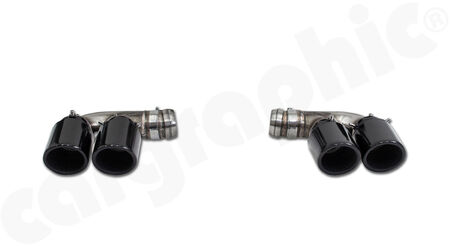 CARGRAPHIC Double-end Sport Tailpipe Set - <b>- Carrera S Look -</b><br>
- 4x 89mm round, rolled-in<br>
- <b>Gloss-Black Enamelled</b><br>
<b>Part No.</b> CARP912ERKITENA