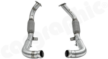 CARGRAPHIC Downpipe Set - - Secondary catalytic converter replacement<br>
- 3-hole flange ID 67,50mm<br>
- 2-piece construction Ø 70>76mm<br>
- High temperature flex<br>
<b>Part No.</b> CARP71T29KATER