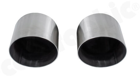 CARGRAPHIC Sport Tailpipe Set - - 2x 100mm round open<br>
- <b>lightweight</b> construction<br>
- <b>stainless steel brushed</b><br>
<b>Part No.</b> CARP82GT4ER2100