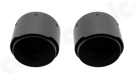 CARGRAPHIC Sport Tailpipe Set - - 2x 114mm round<br> 
- <b>Visual-Carbon Matt finish</b><BR>
- with stainless steel liner <b>matt-black</b><BR>
<b>Part No.</b> CARP82GT4ER2114KEVTP