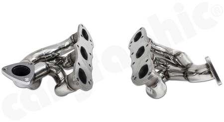 CARGRAPHIC Manifold Set - - made of SS304L lightweight stainless steel<BR>
- Version <b>long primaries</b><br>
- Primaries: 1,75" / 44,45mm<br>
- Secondaries: 2" / 50,80mm<br>
- Flange Turbocharger ID 48mm<br>
<b>Part No.</b> PERP91TFKRLP
